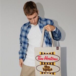 Tim Hortons x Justin Bieber Collab Tim Biebs Canvas Tote Bag